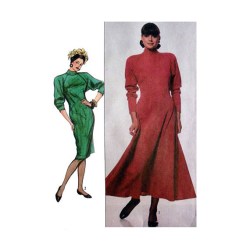 8227 SIMPLICITY 1987 KNIT INSET LONG SLEEVE STRT=FLARE DRESS PATTERN 10-14